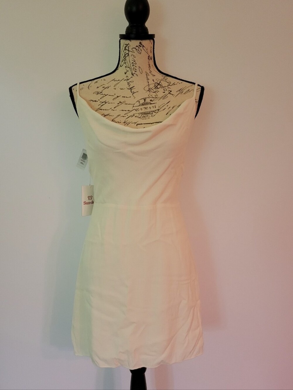 Aritzia Sun-Deh Ivory Cowl Neck Mini Dress